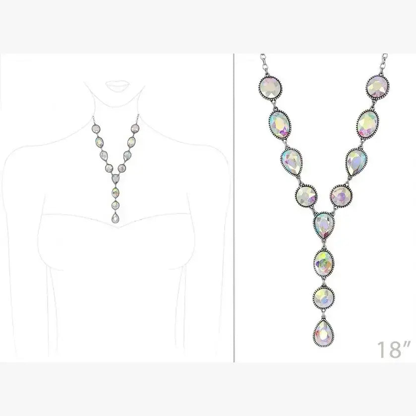 Western Turquoise Stone Y Necklace