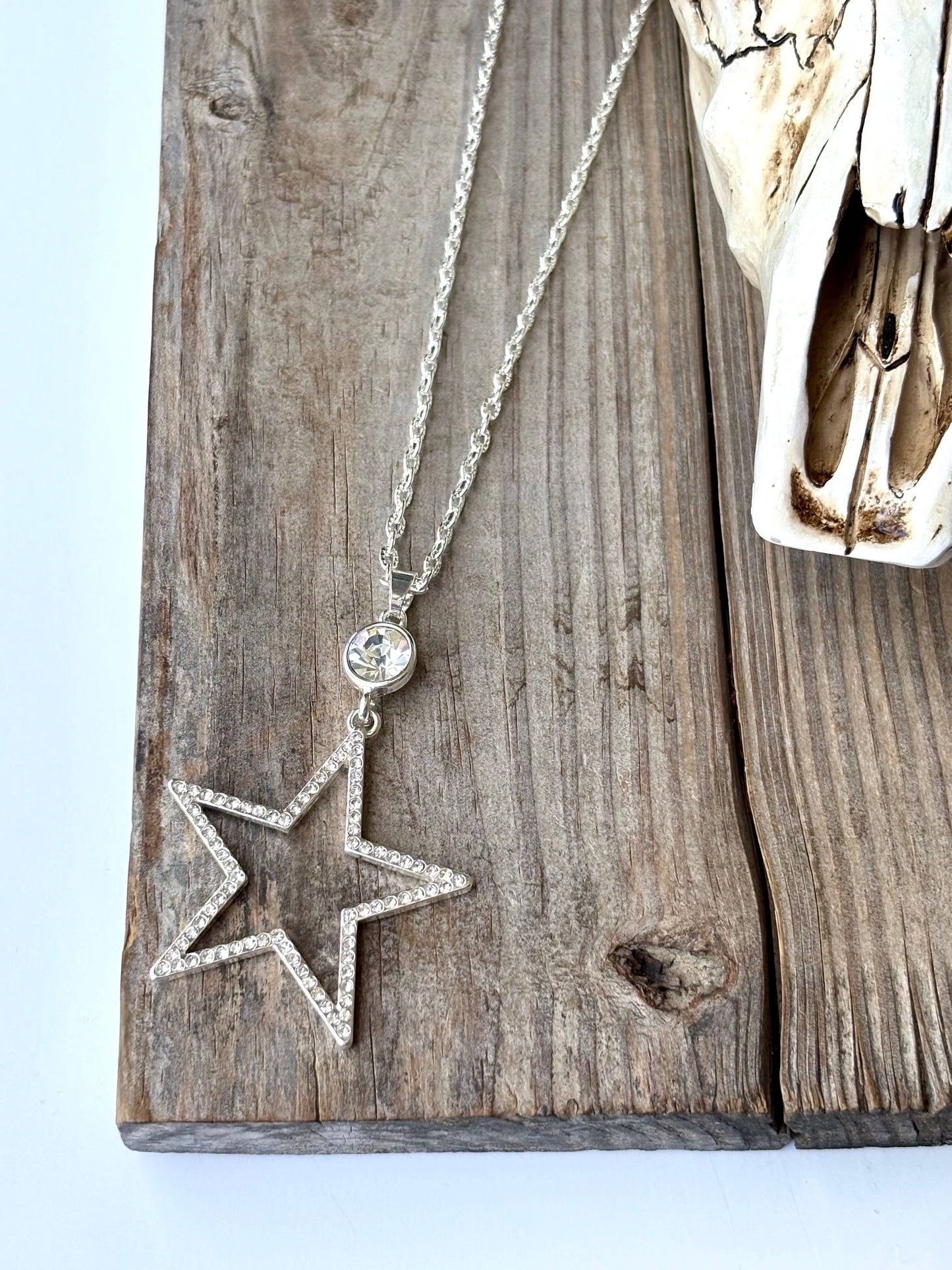 Western Style Rhinestone & Glass Stone Pendant Necklace