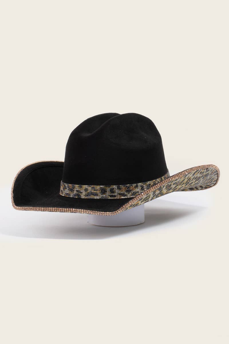 Leopard Print Rhinestone Cowboy Hat