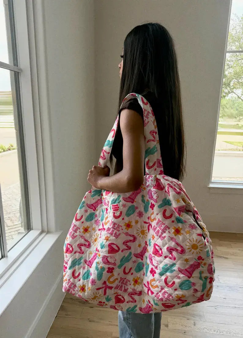 Big Mama Duffel | Quilted Fabric Weekender Large Travel Bag