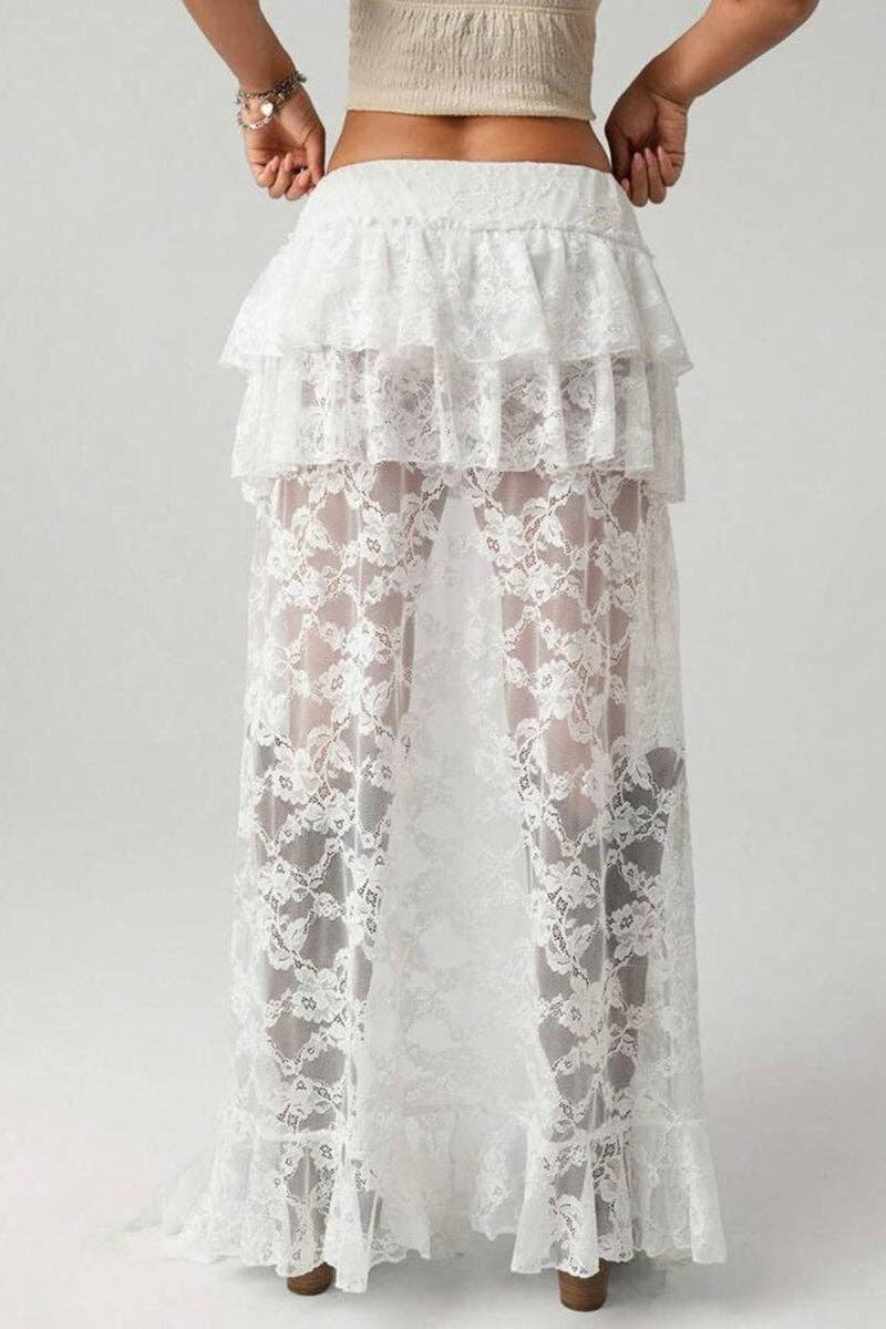 Desert Belle Lace High Low Skirt