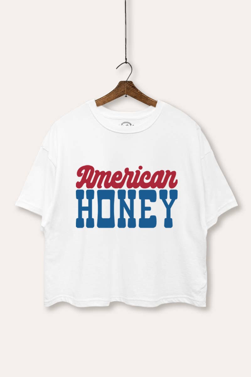 American Honey Graphic Boxy Crop Top