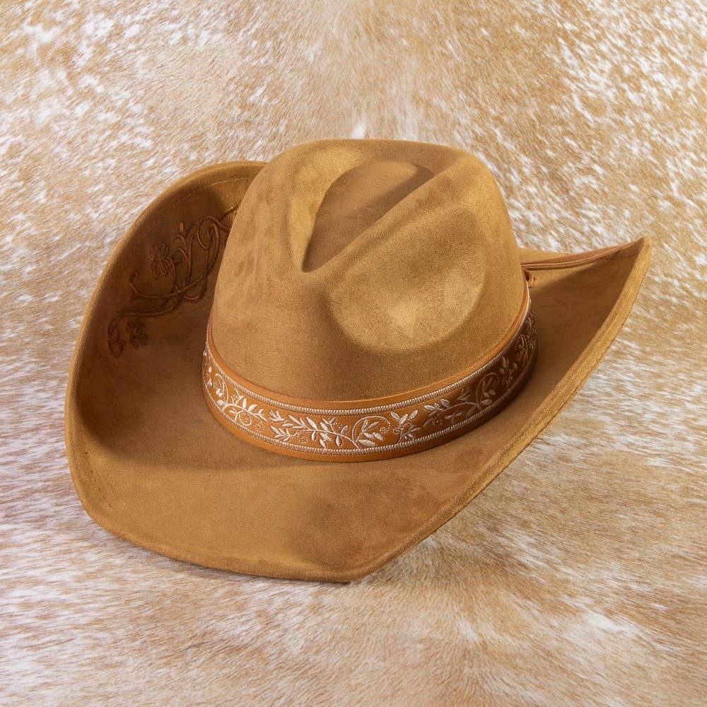 Embroidered Vines Western Cowboy Hat