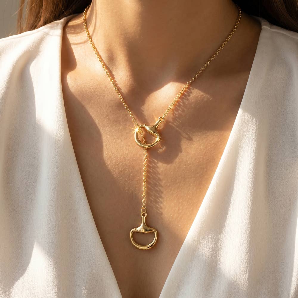 Equestrian Horse Bit Lariat Necklace