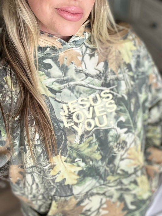 LMTD || Jesus Loves You Heavyweight Camo Hoodie ||