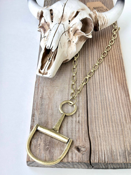Western Horse Bit Statement Necklace