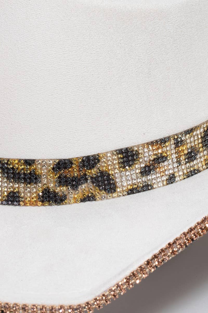 Leopard Print Rhinestone Cowboy Hat