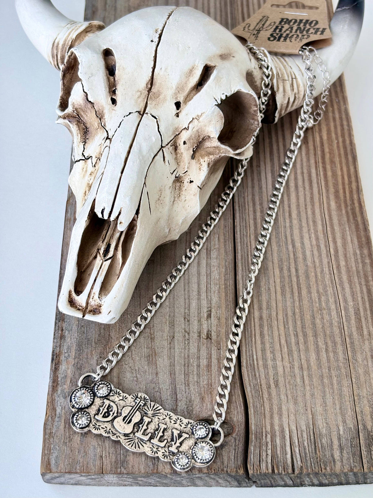 Queen Dolly Guitar Bar Pendant Necklace