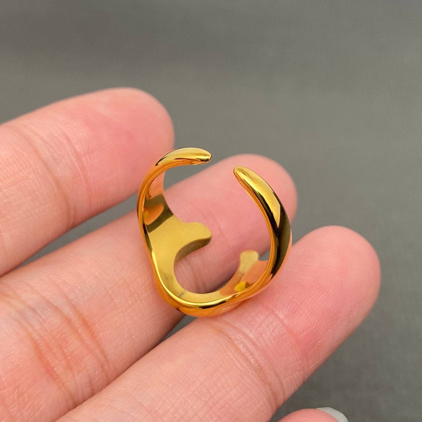 Horseshoe 18K Gold Plated S.Steel Ring