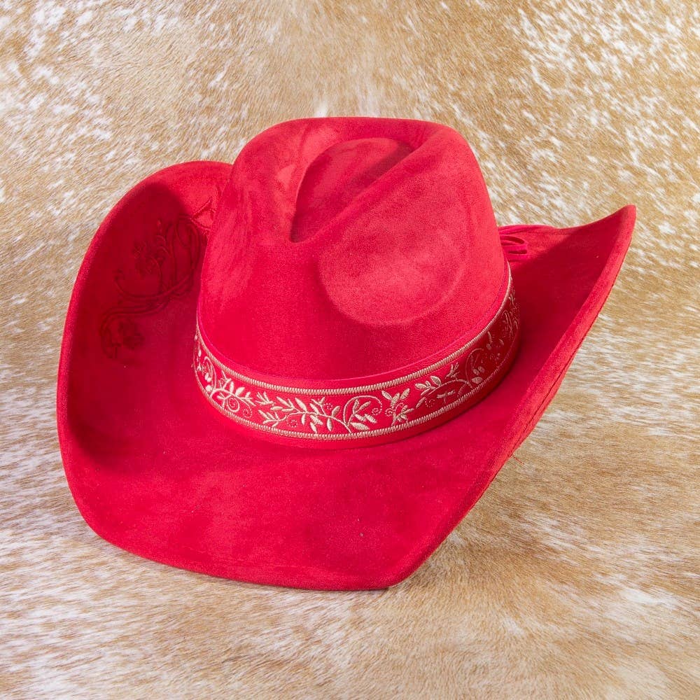 Embroidered Vines Western Cowboy Hat