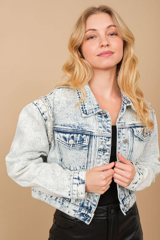 Rhinestone Rodeo Beaded Denim Jacket