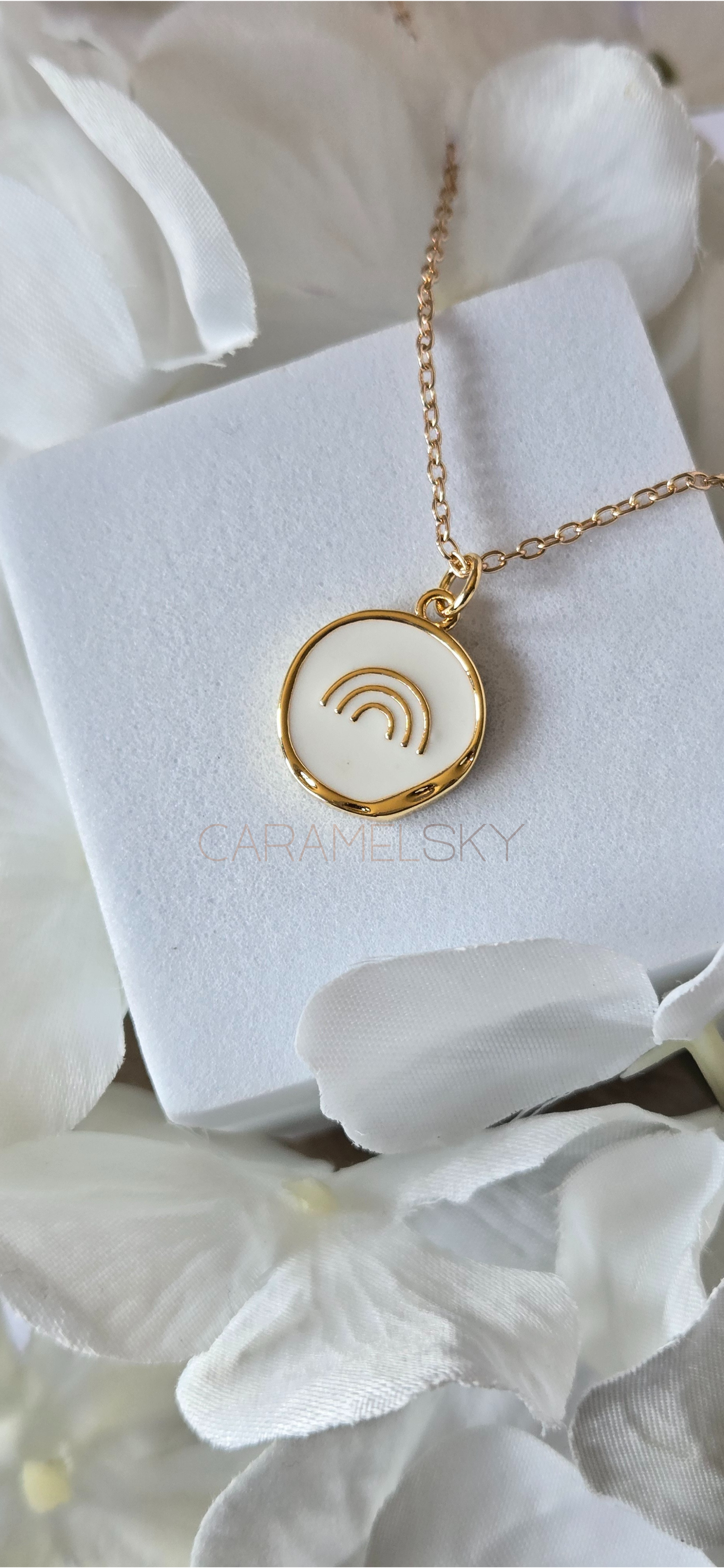 18K Gold Plated Rainbow Pendant Necklace