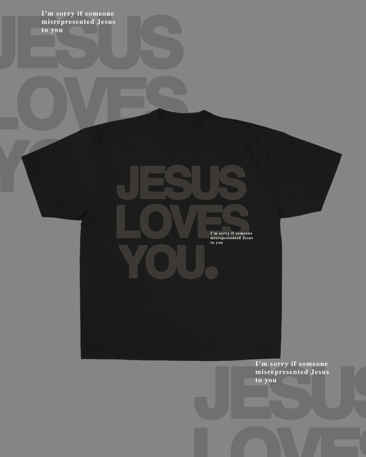 Monochrome "I'm Sorry" Tee || Jet Black