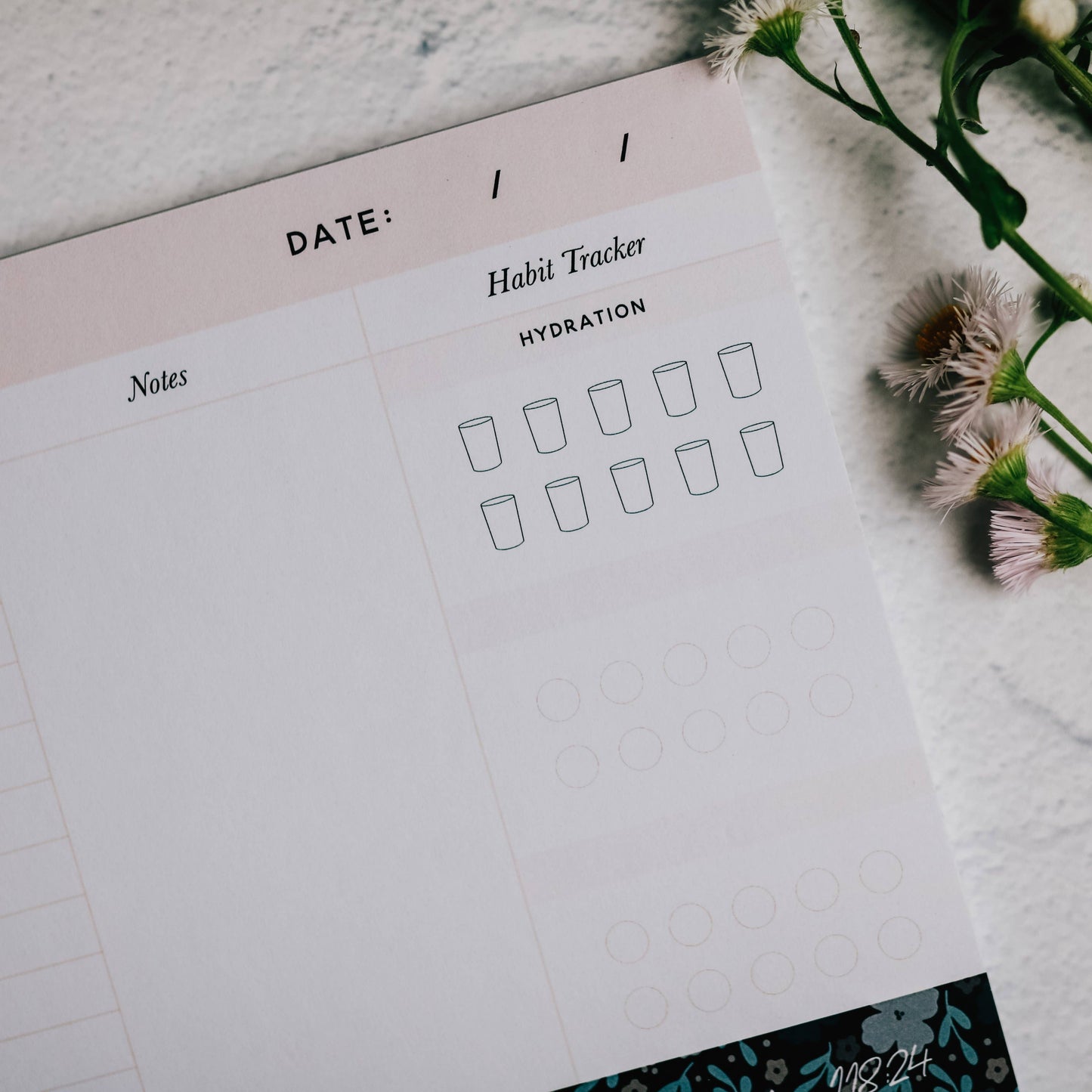 Weekly Agenda Notepad | Teal Floral