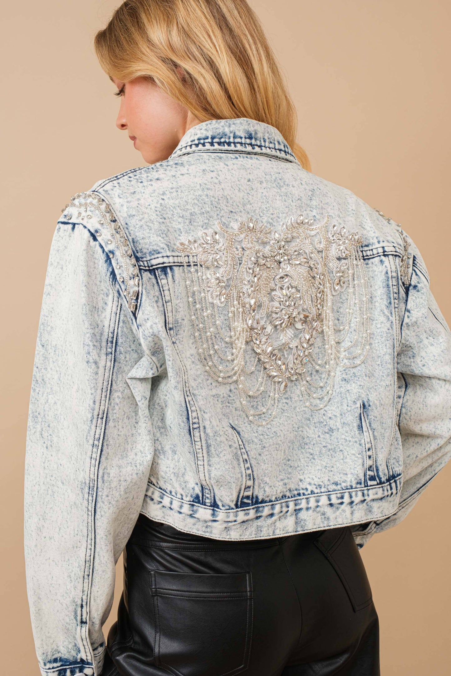 Rhinestone Rodeo Beaded Denim Jacket