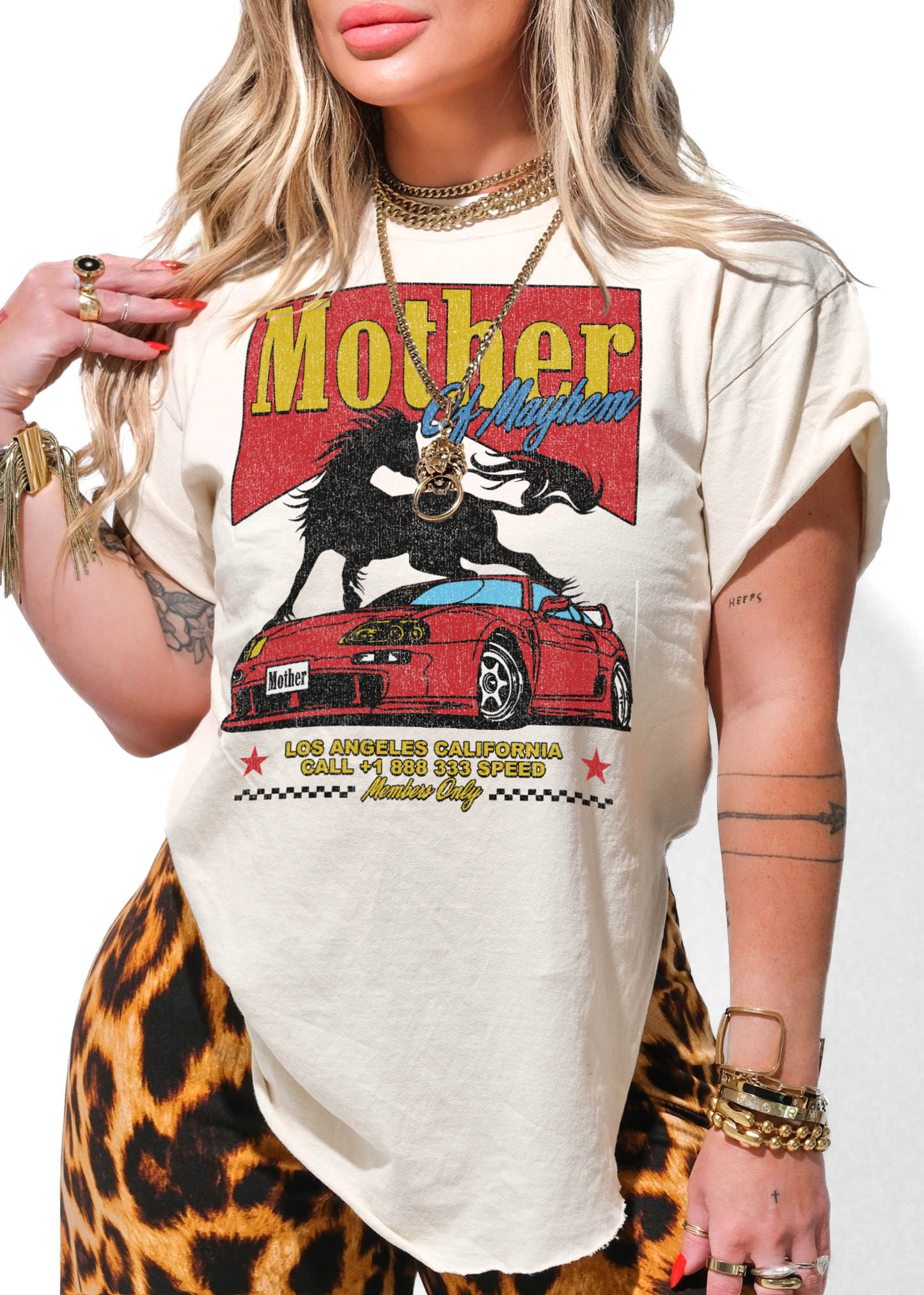 VINTAGE MOTHER OF MAYHEM SIDE SLIT TEE