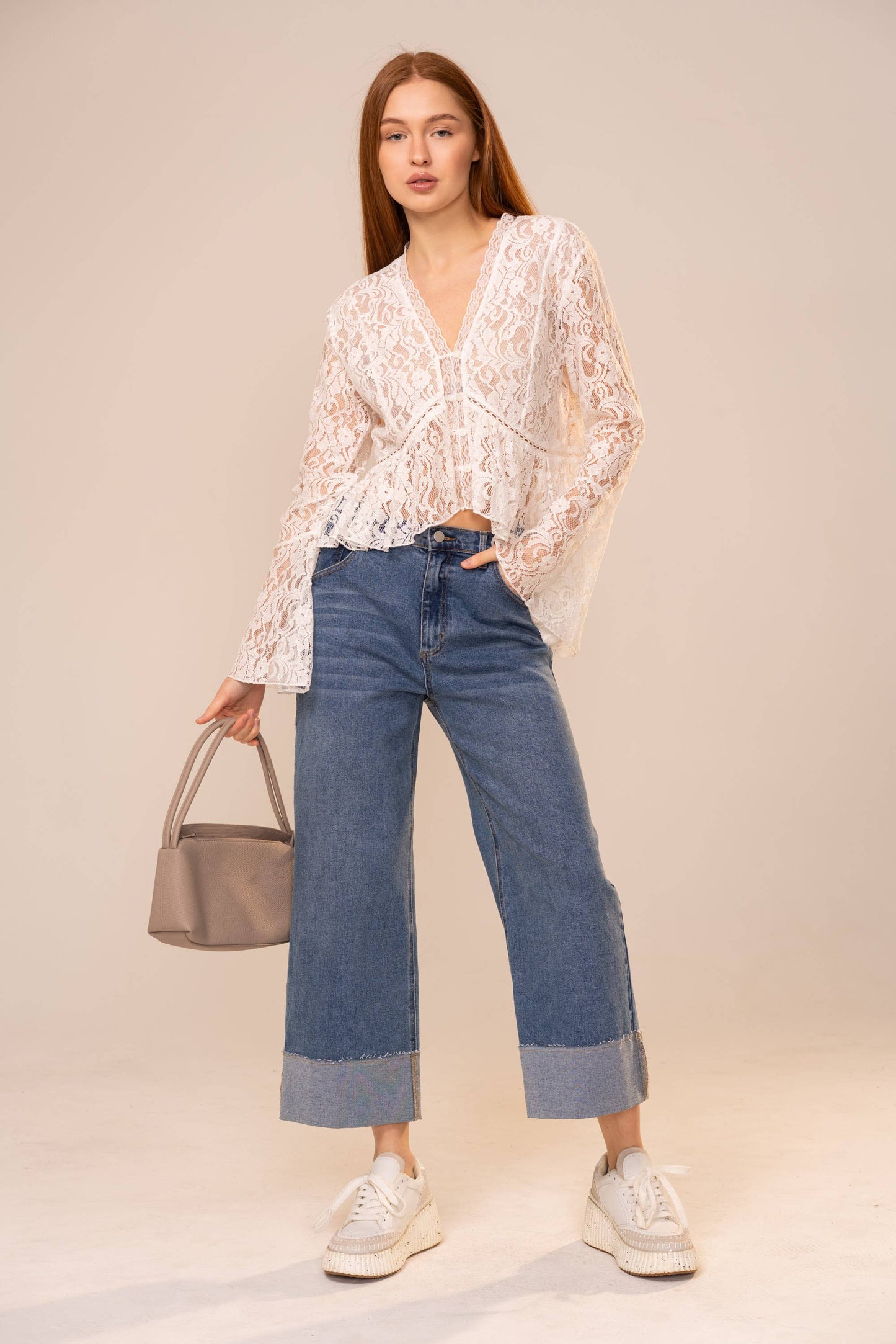 Prairie Angel Peplum Lace Blouse