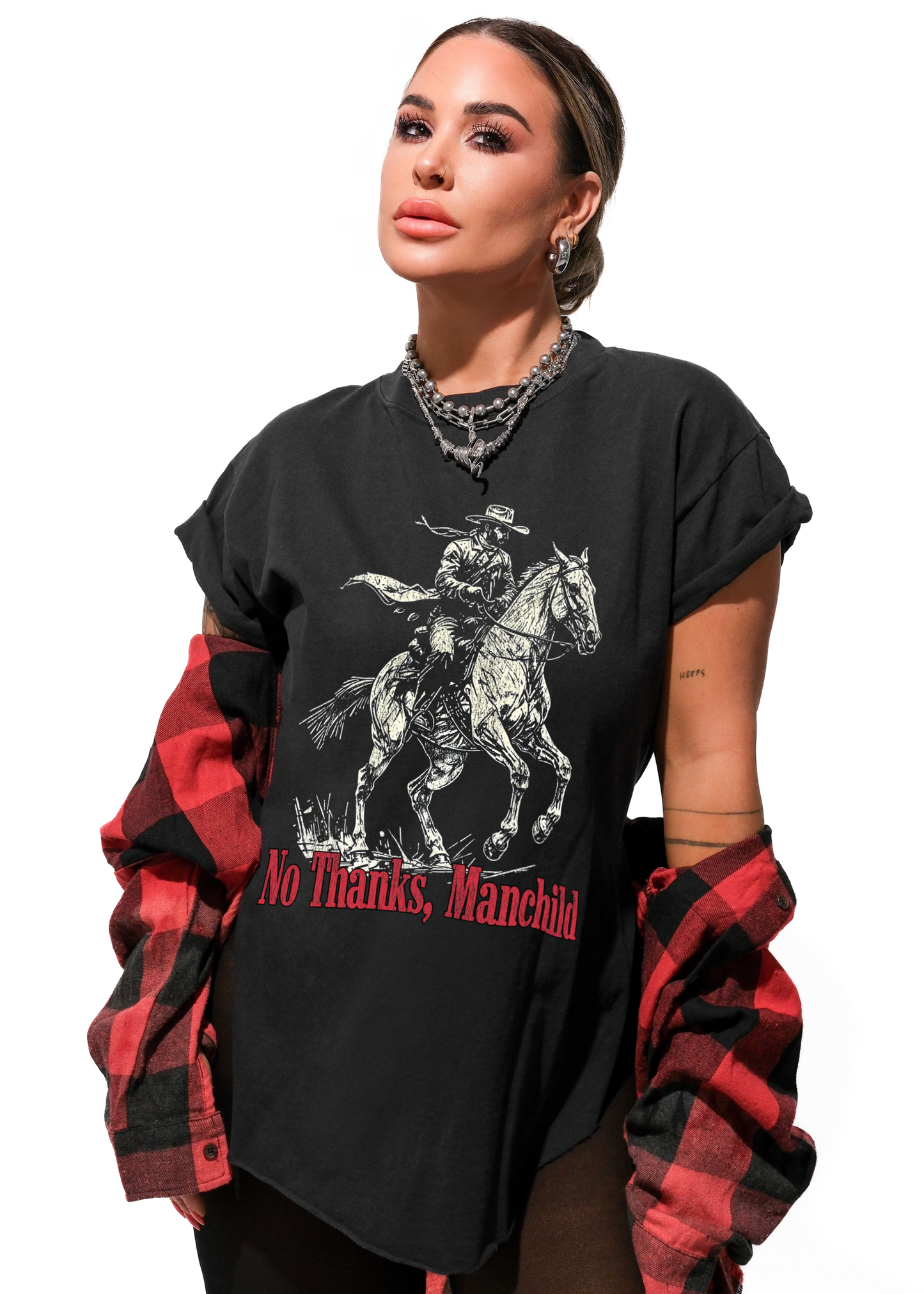 NO THANKS, MANCHILD SIDE SLIT TEE *PRE-ORDER NOW*