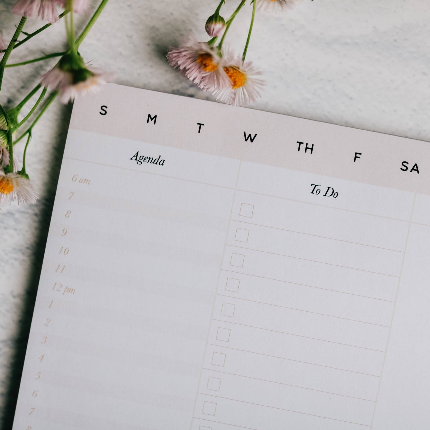 Weekly Agenda Notepad | Teal Floral