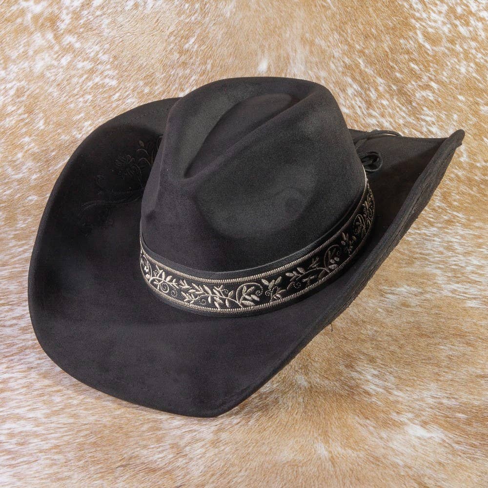 Embroidered Vines Western Cowboy Hat