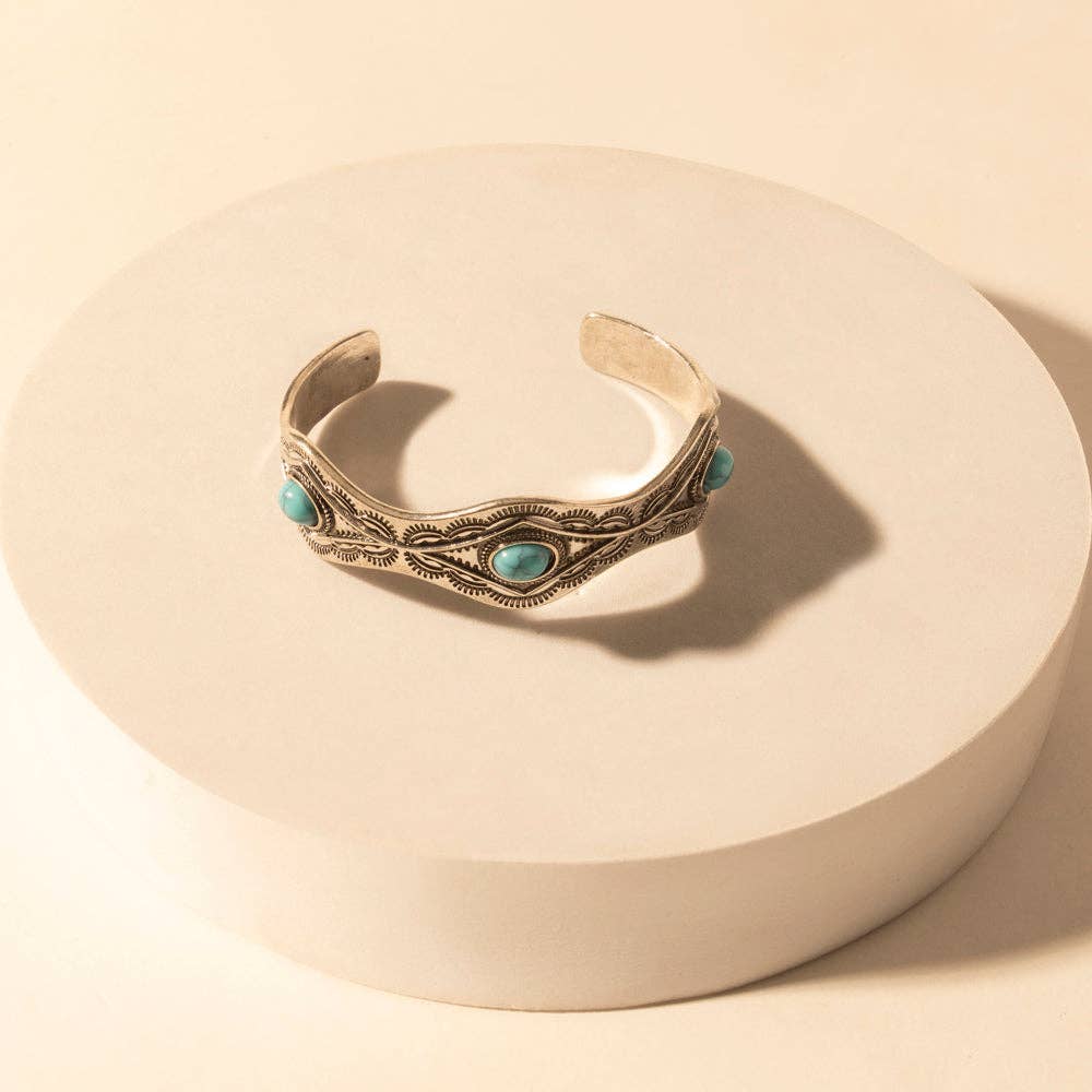 Sedona Stone Cuff with turquoise