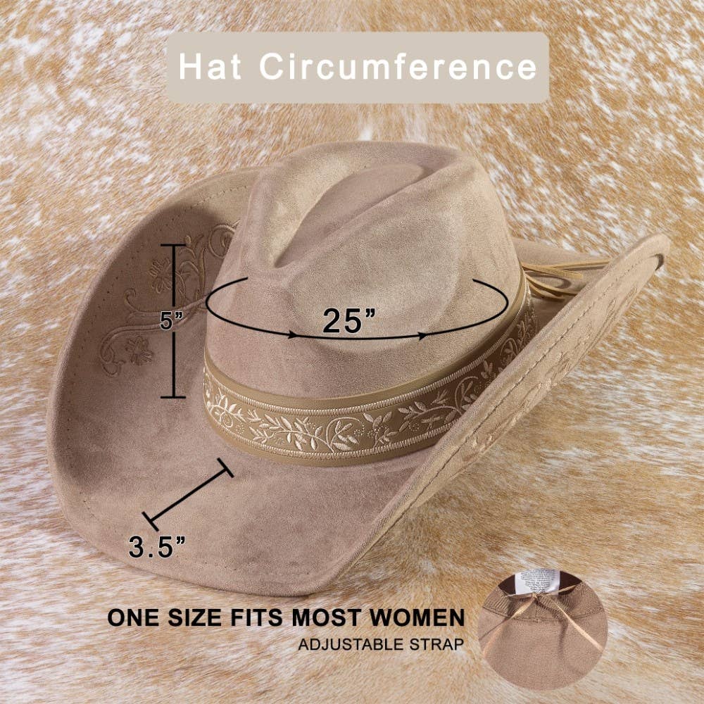 Embroidered Vines Western Cowboy Hat