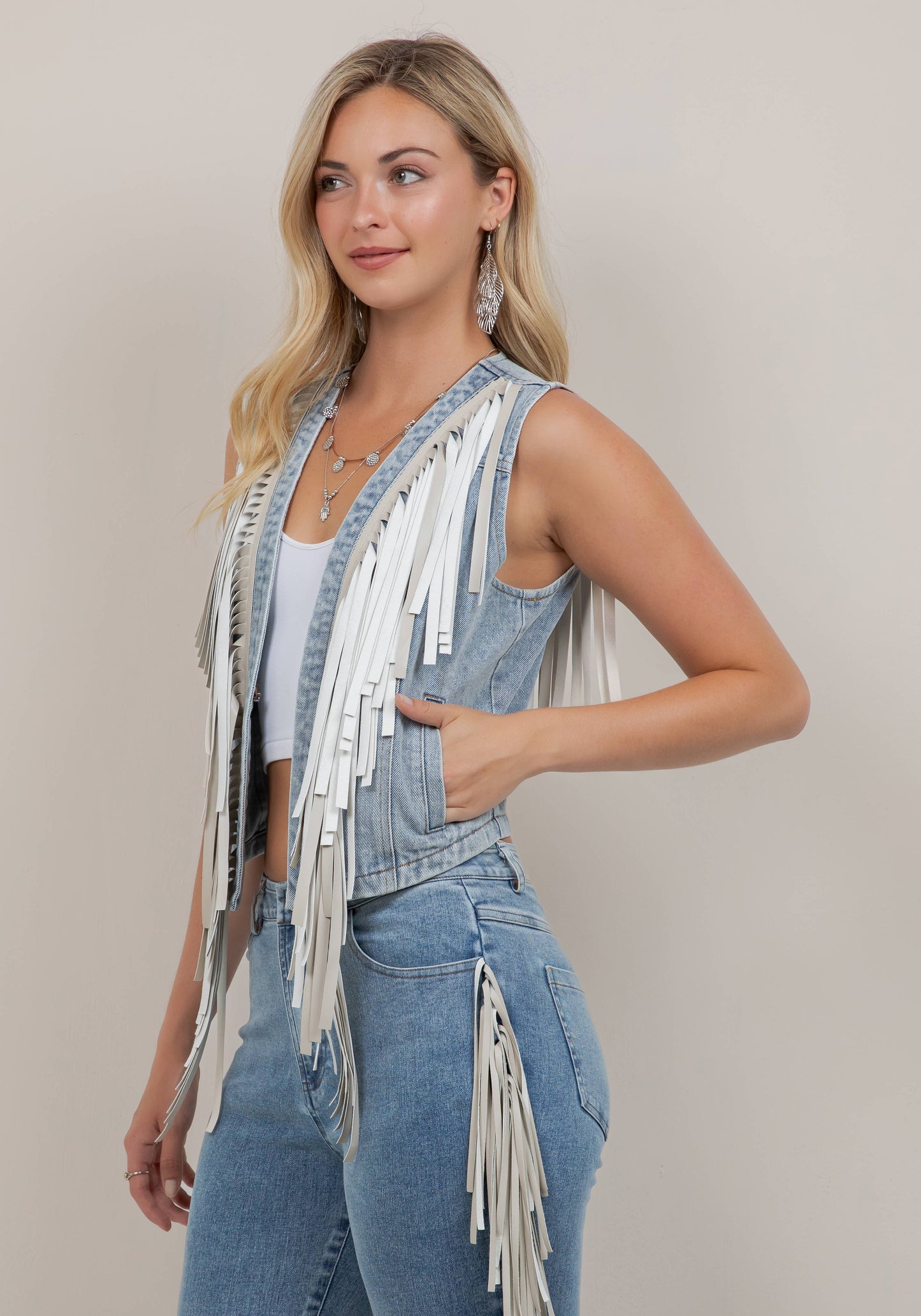 Desert Darlin' Fringe Denim Vest