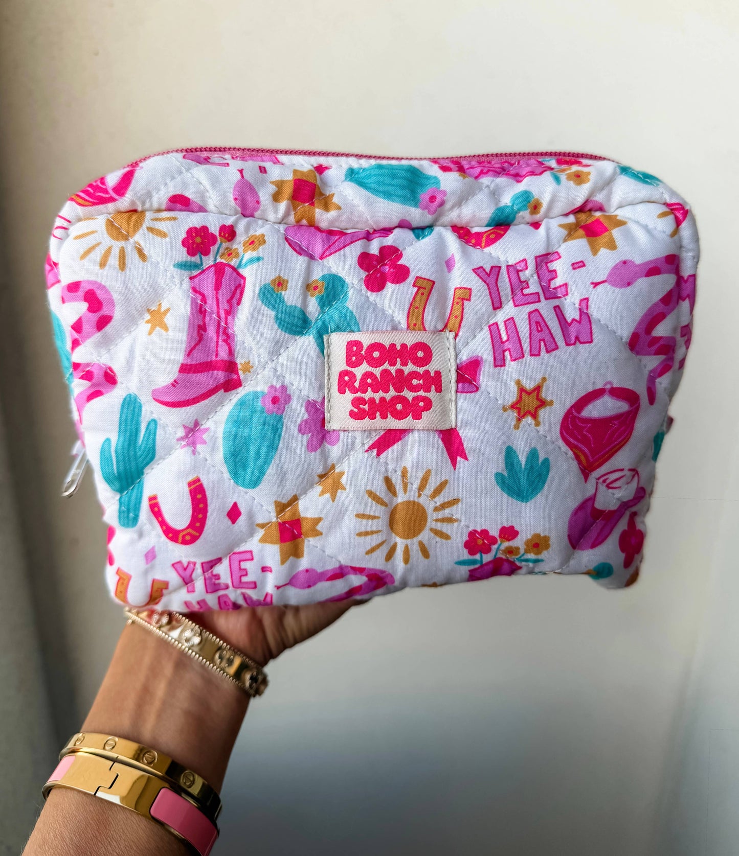 Fabric Western Makeup Bag Organizer | Cowgirl Cosmetic Bag 