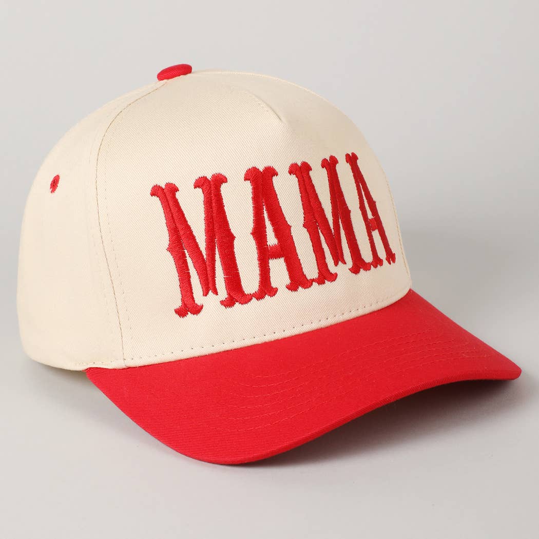 MAMA Typographic Design Embroidery Cap
