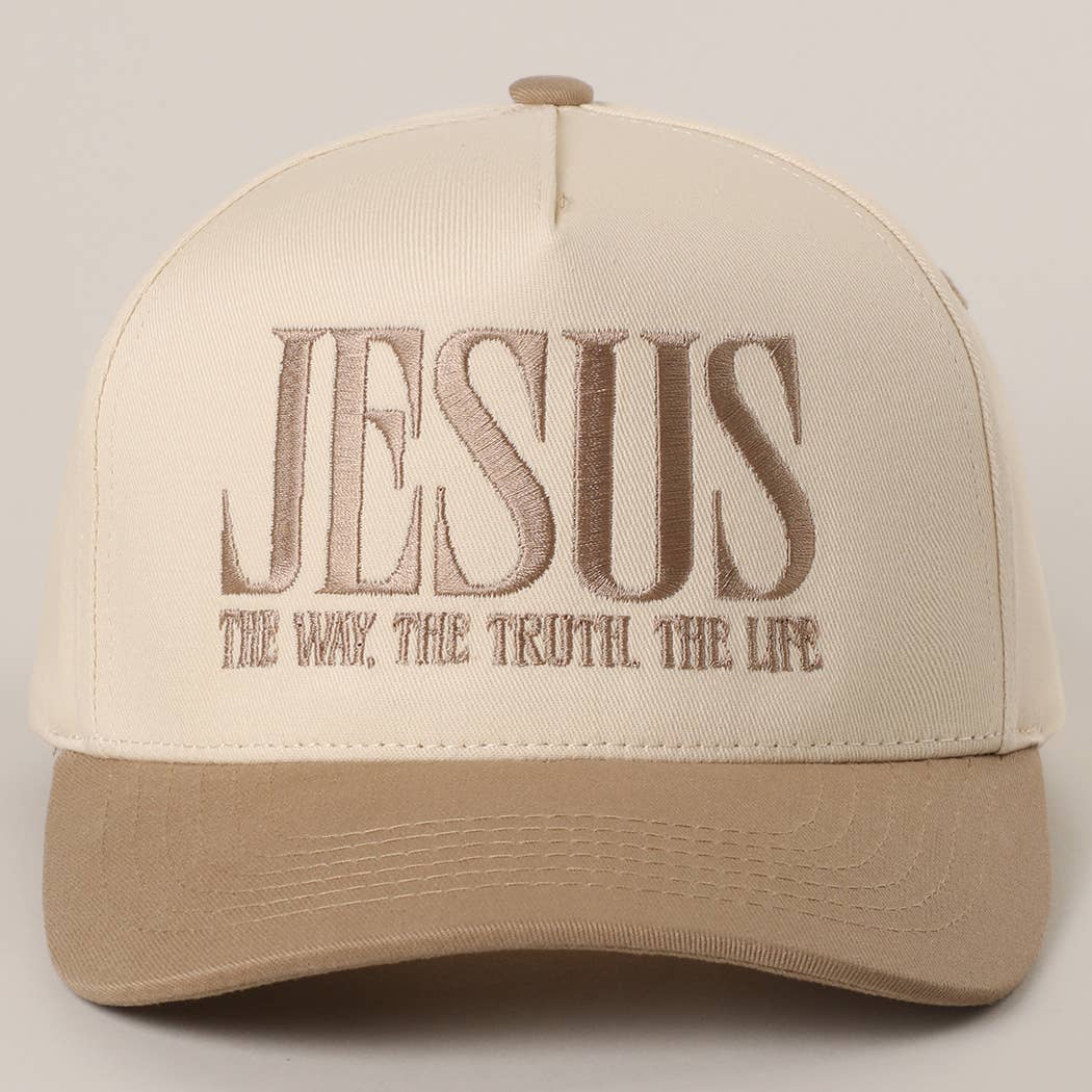 JESUS Typography Embroidered Trucker Hat