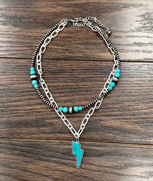 Bolt Turquoise Necklace 18"
