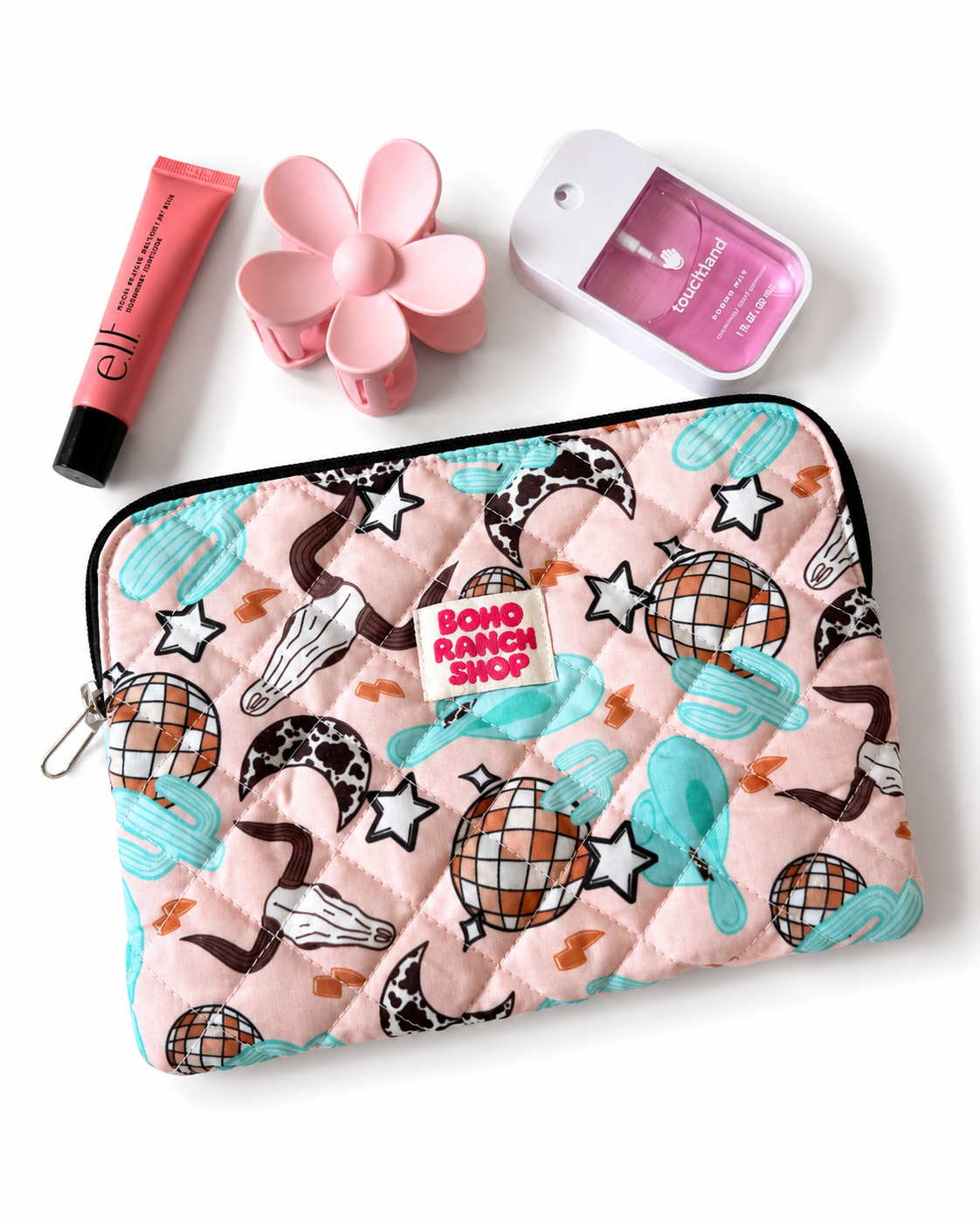 Fabric Accessory Pouch, Western Makeup Bag, Cosmetic Bag