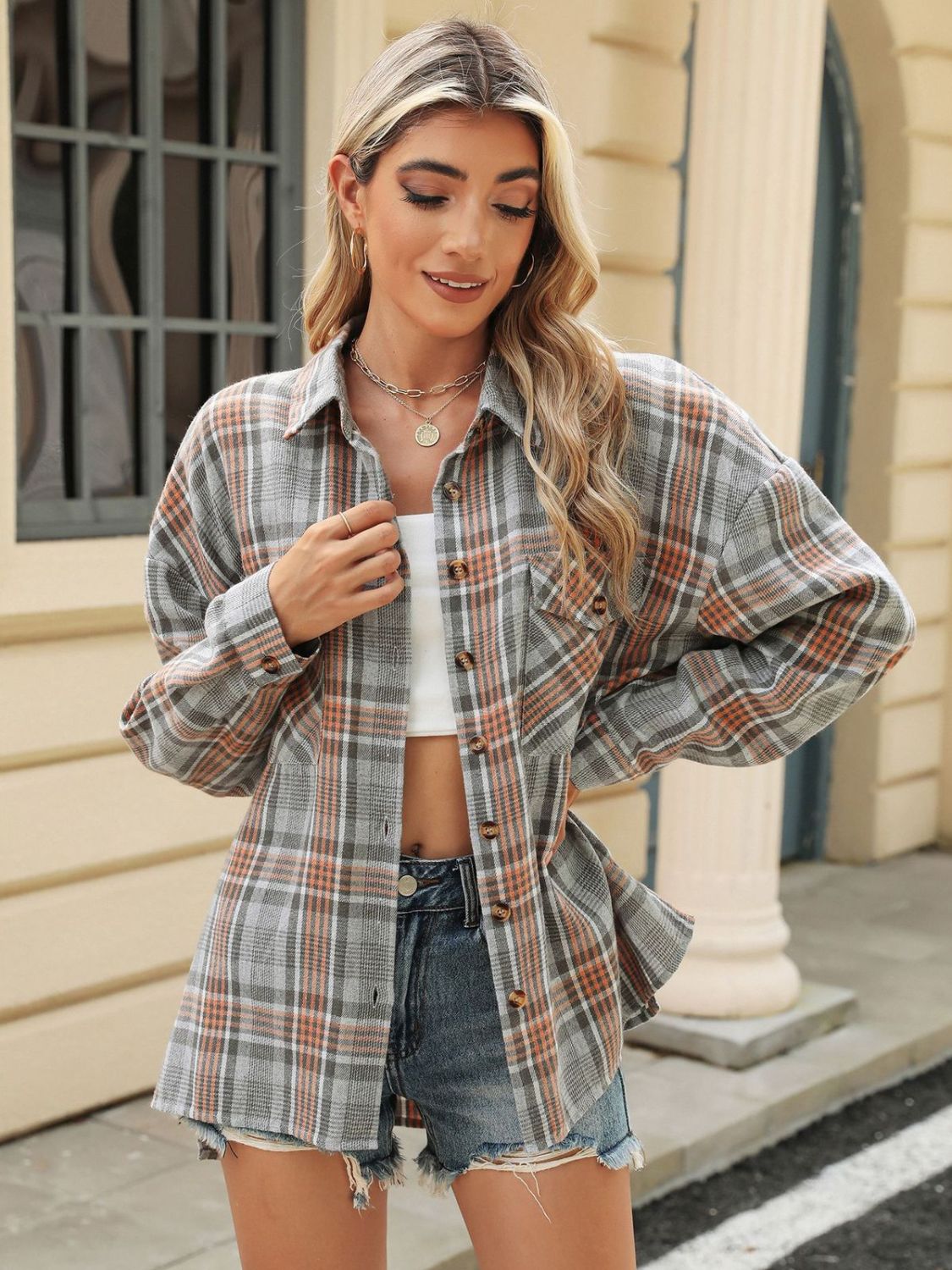 Plaid Collared Long Sleeve Flannel *Online Only*