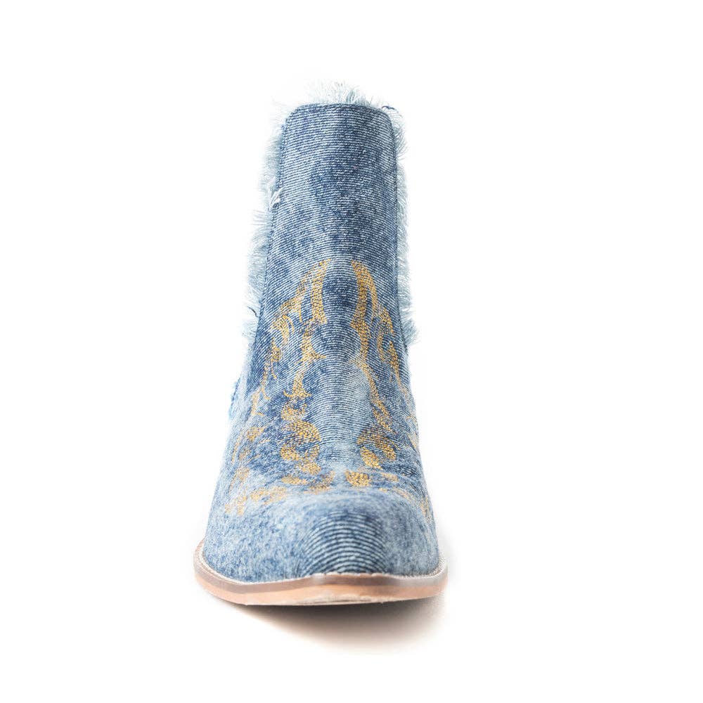 Dearling Ranch Booties In Denim Blue