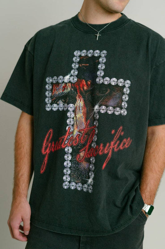 LMTD || "Greatest Sacrifice" Tee || 8 Oz. Faded Black
