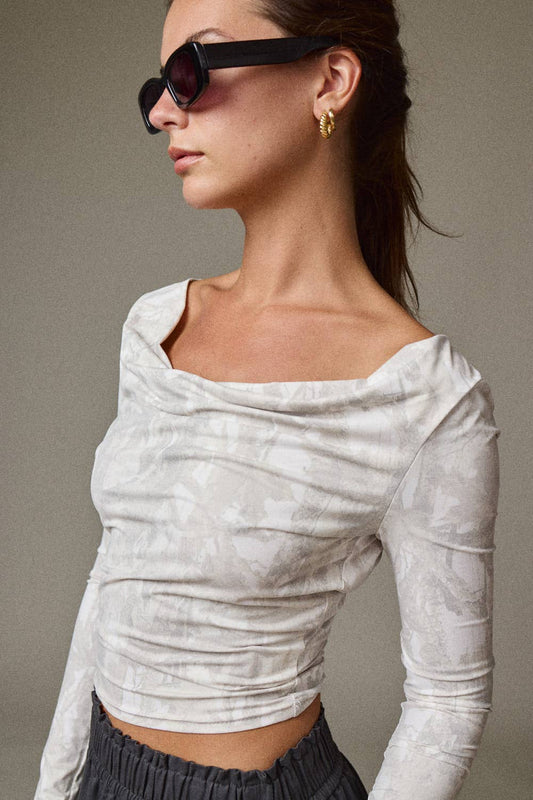 Lux Camo off shoulder longsleeve