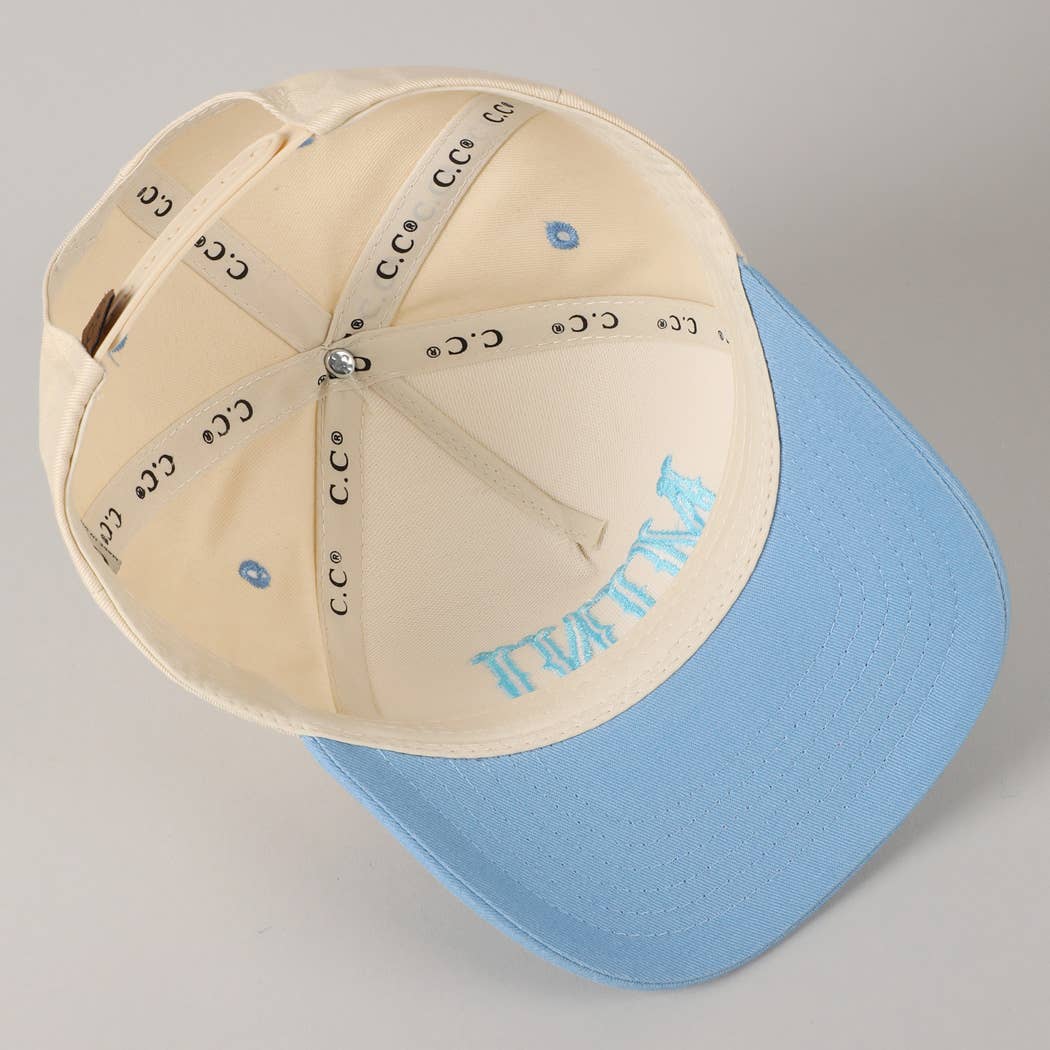 MINI Lettering Embroidery Two-Tone Baseball Cap For Kids