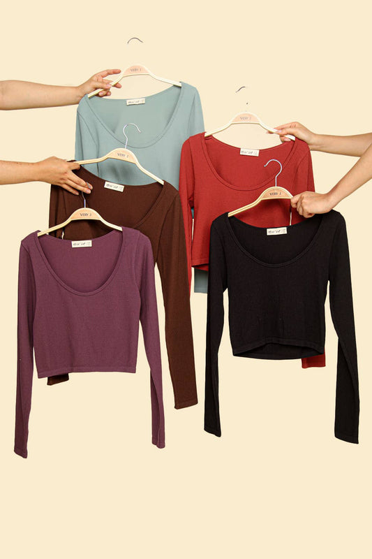 Dakota Fitted Crop Knit Top