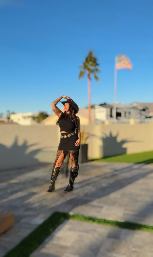 Country Side Crop Knit Top