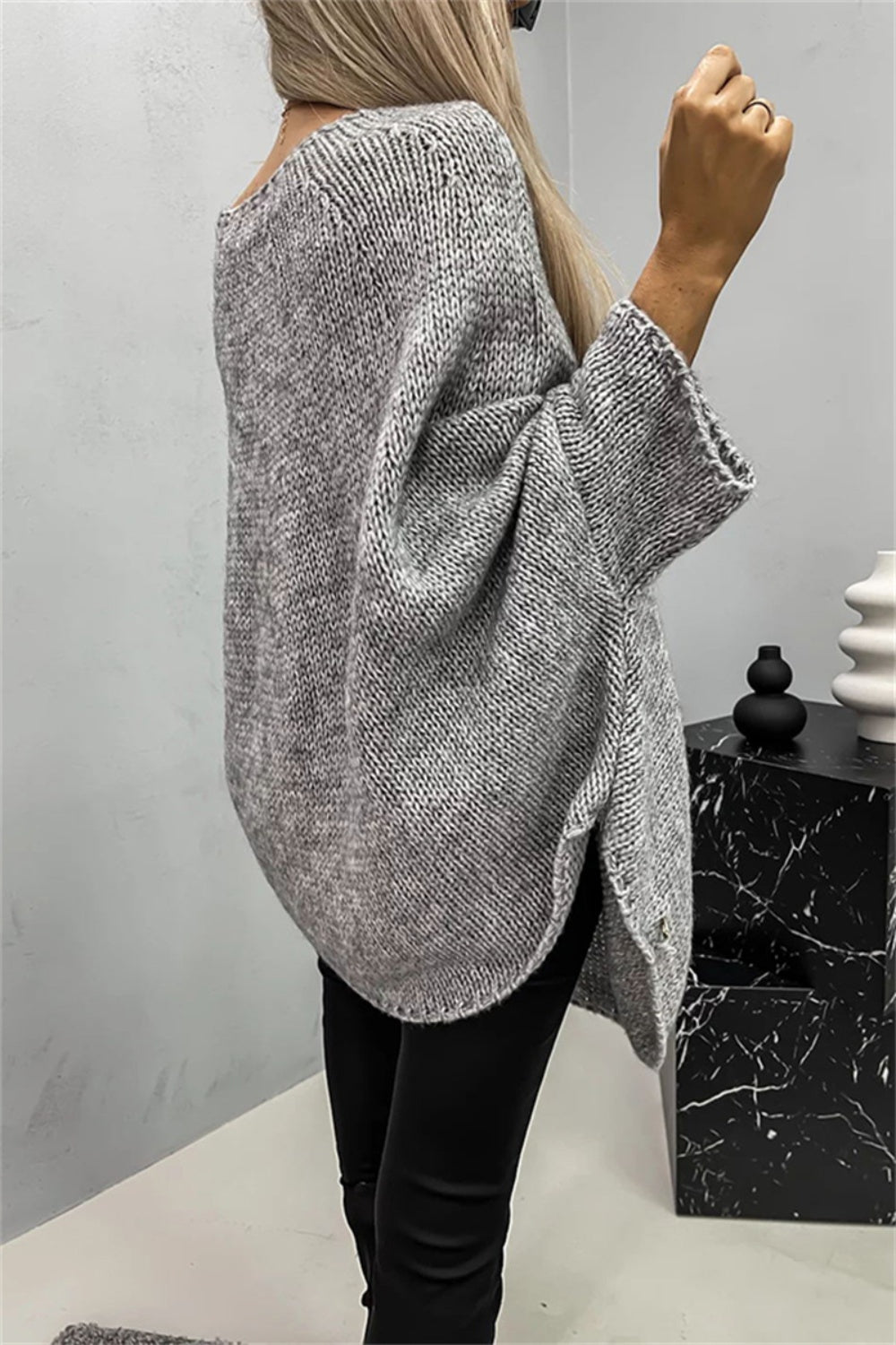 Round Neck Batwing Sleeve Sweater *Online Only*