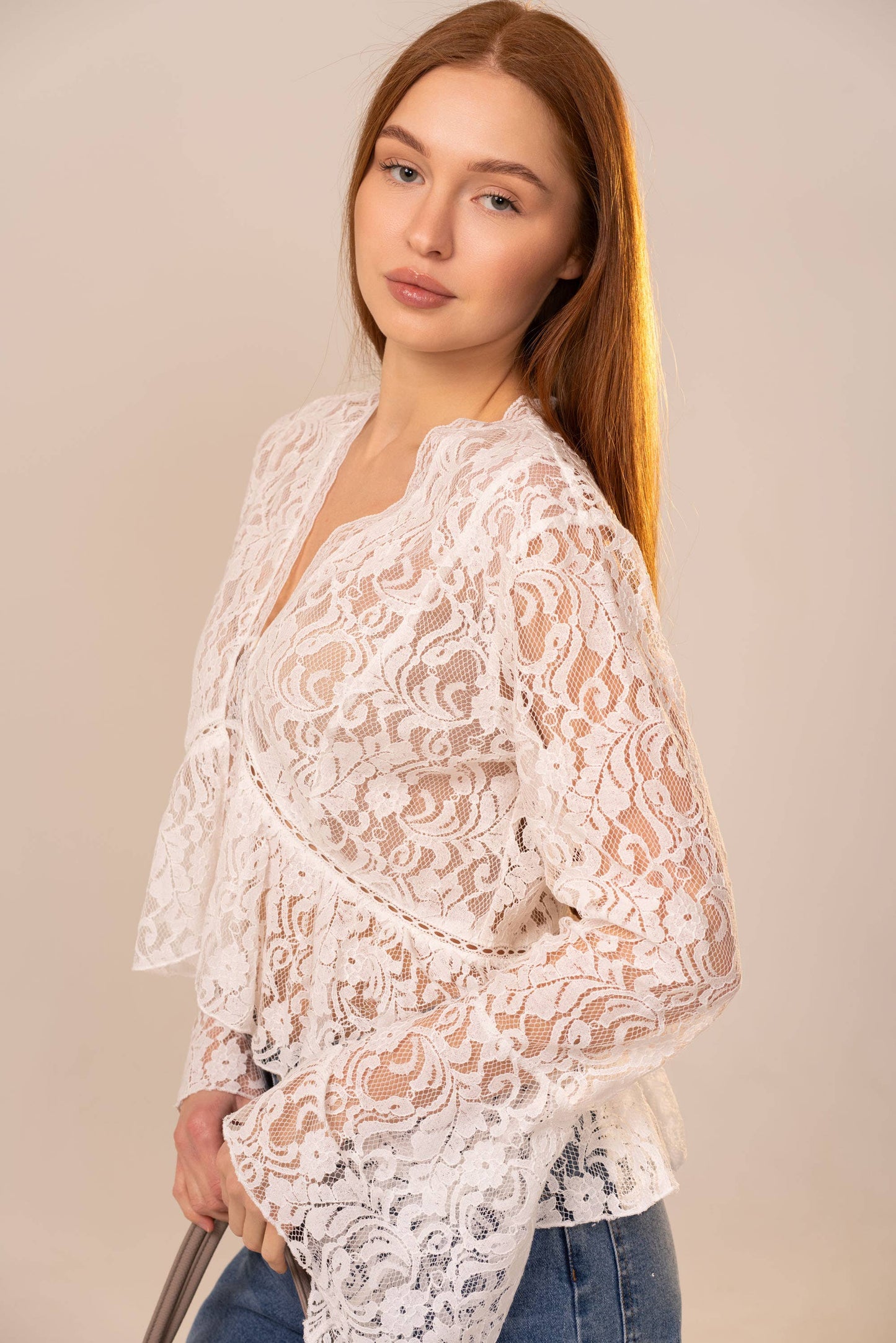 Prairie Angel Peplum Lace Blouse