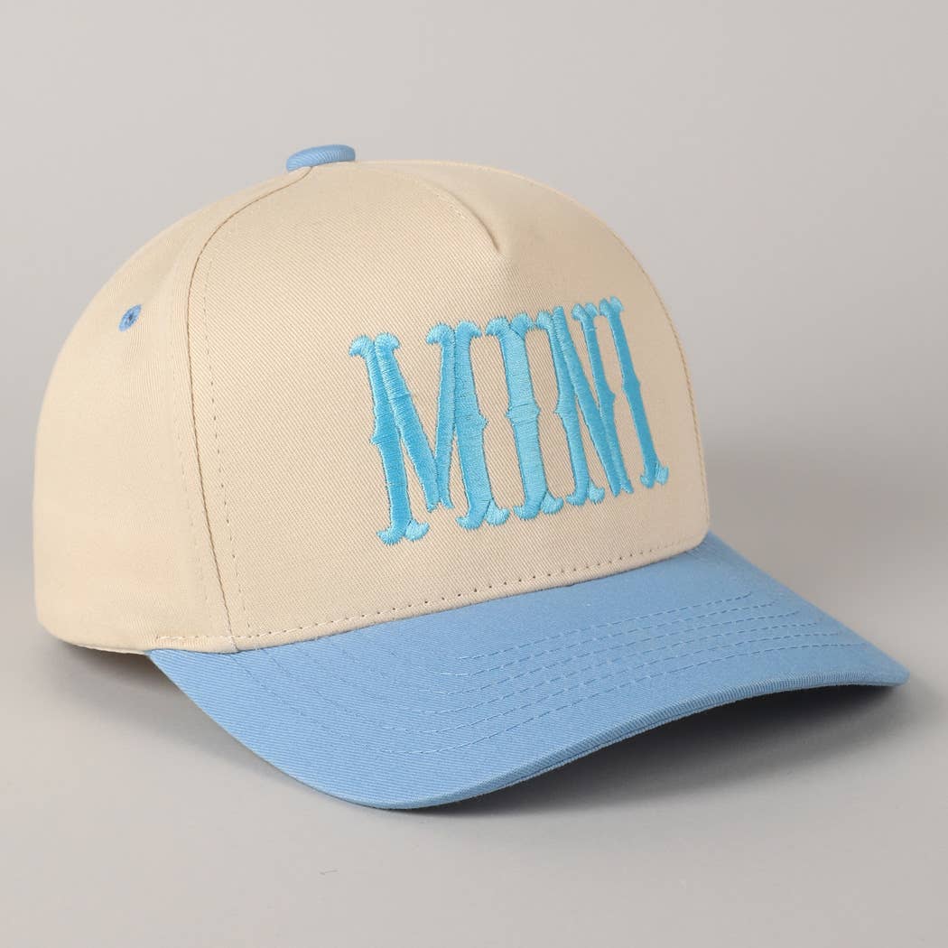 MINI Lettering Embroidery Two-Tone Baseball Cap For Kids