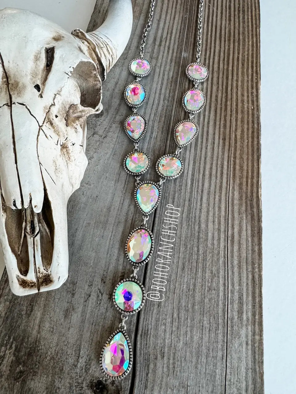 Western Turquoise Stone Y Necklace