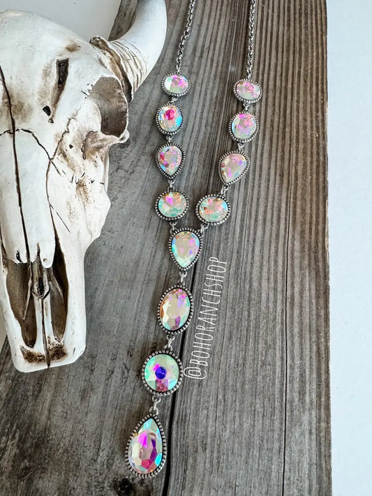 Western Turquoise Stone Y Necklace