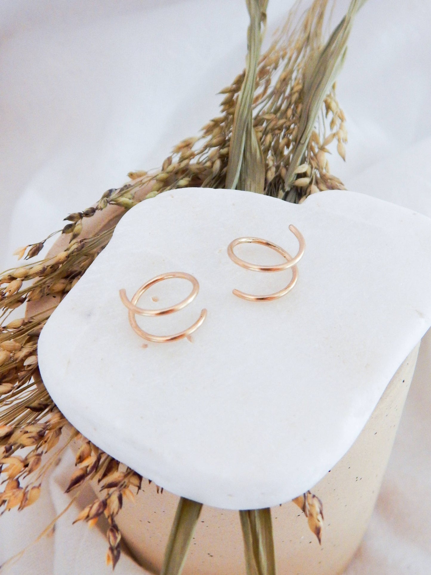 Twist-In Double Huggie Hoop |14k Gold Fill & Sterling Silver