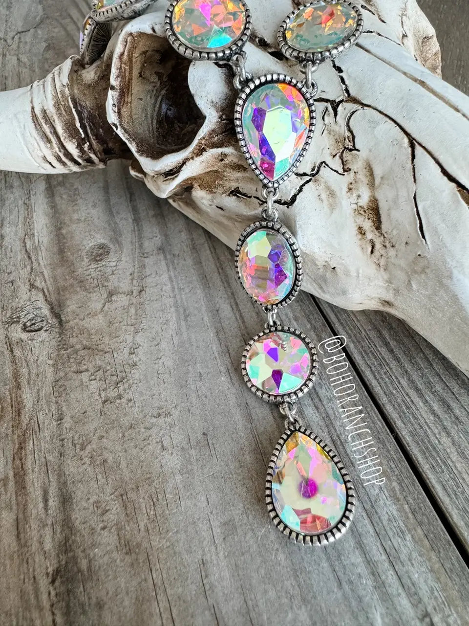 Western Turquoise Stone Y Necklace