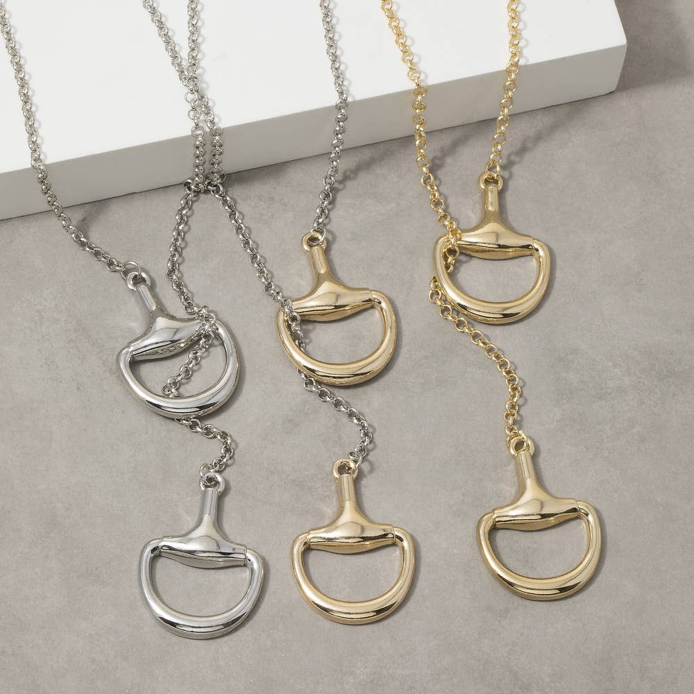 Equestrian Horse Bit Lariat Necklace