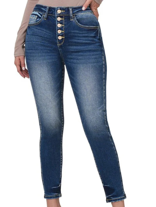 High Rise Button Fly Denim Jeans *Online Only*