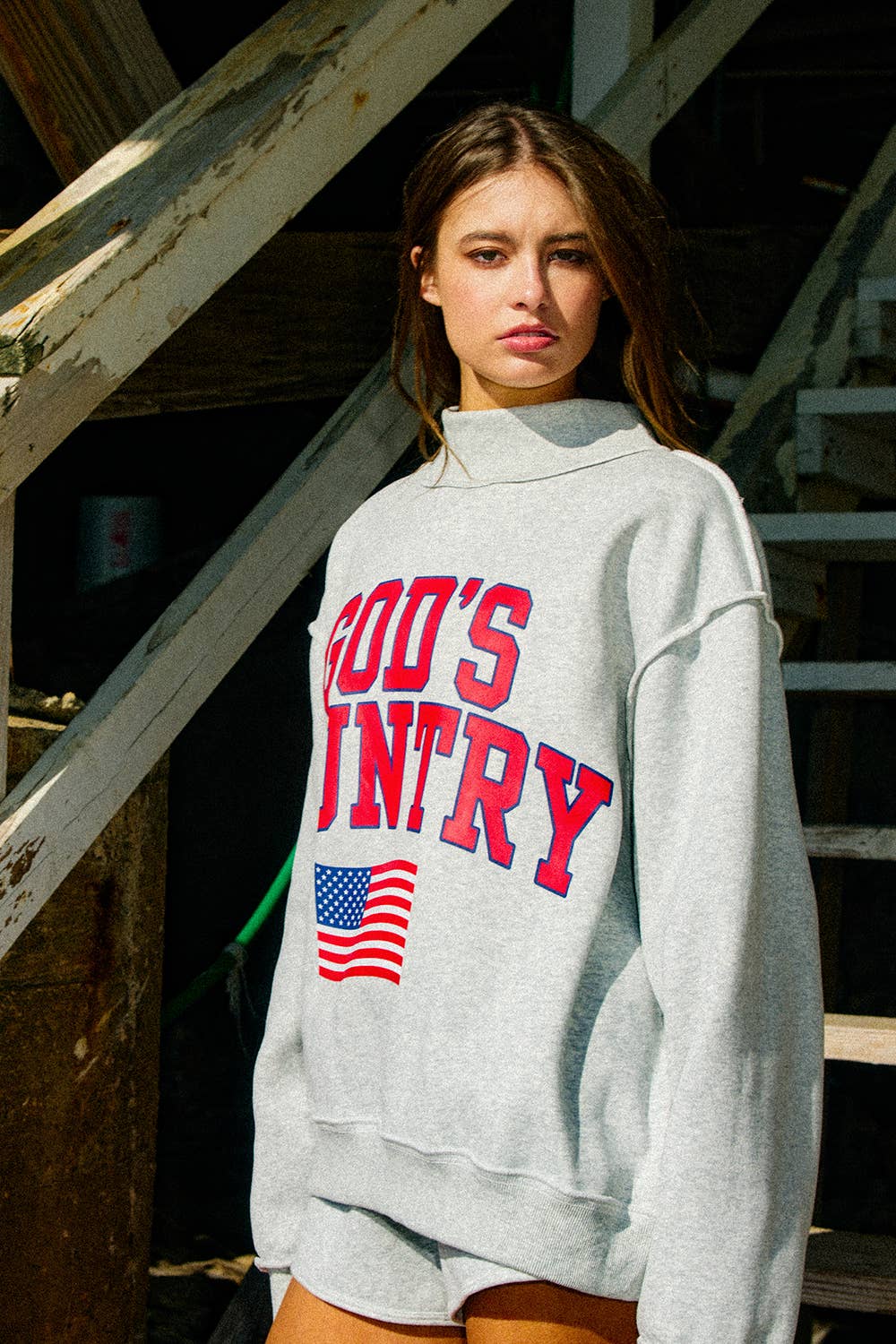 GOD'S COUNTRY | Reversible Mock-neck Sweatshirt