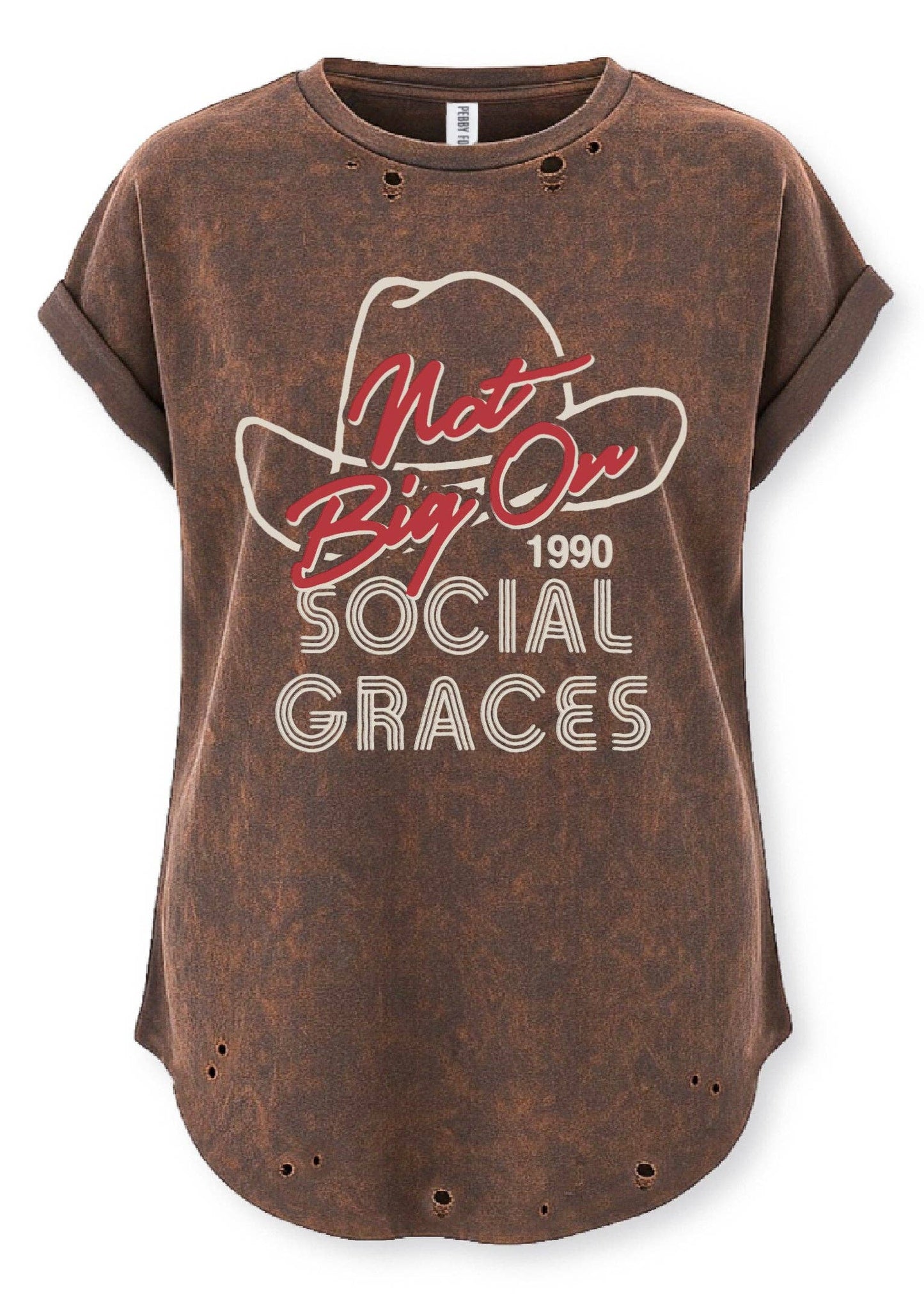 NOT BIG ON SOCIAL GRACES DESTRUCTED SIDE SLIT TEE